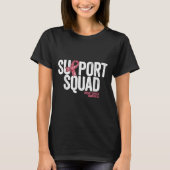 Borstkanker Support Squad Roze lint Patchwork T-shirt (Voorkant)