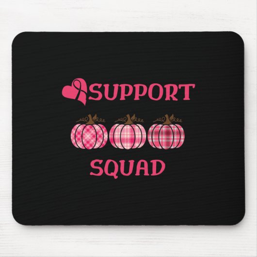 Borstkanker Support Squad - Roze Plaid Pompoenen Muismat (Voorkant)