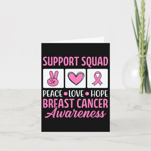 Borstkanker Support Squad voor Awareness Warriors Kaart (Voorkant)