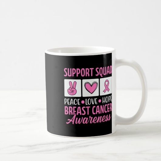 Borstkanker Support Squad voor Awareness Warriors Koffiemok (Rechts)