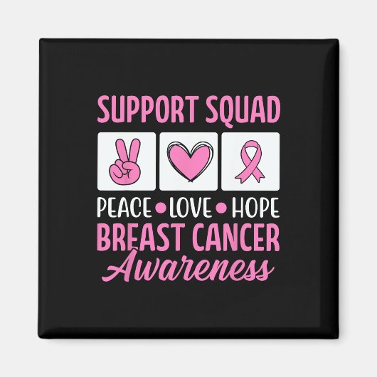 Borstkanker Support Squad voor Awareness Warriors Magneet (Voorkant)