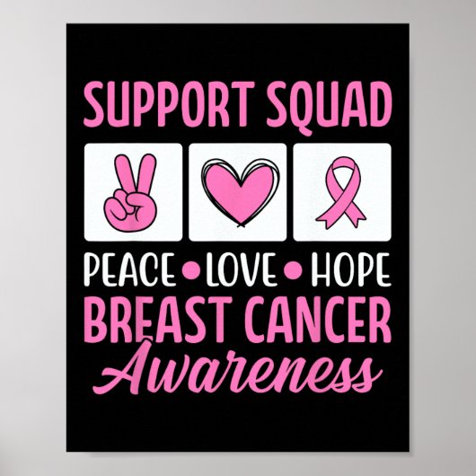 Borstkanker Support Squad voor Awareness Warriors Poster (Voorkant)