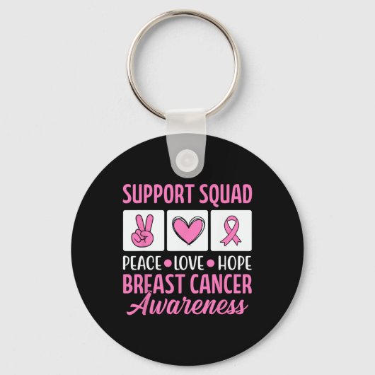 Borstkanker Support Squad voor Awareness Warriors Sleutelhanger (Voorkant)