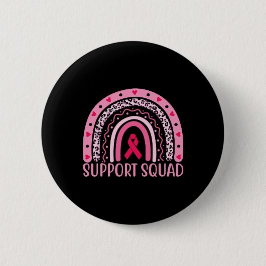 Borstkanker Support Squad Warrior Breast Cancer Ronde Button 5,7 Cm (Voorkant)