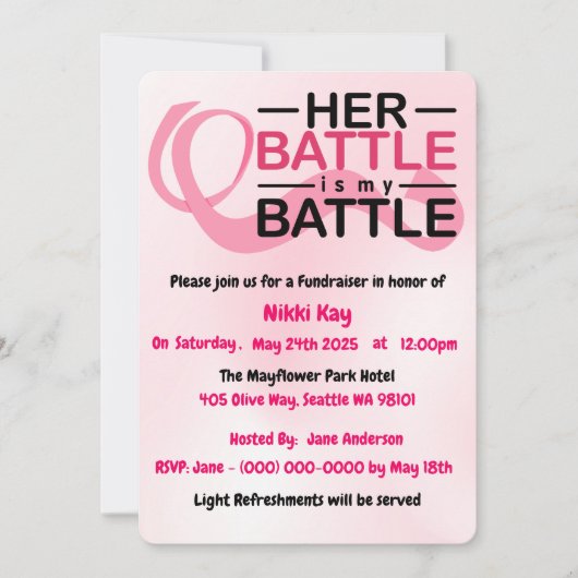 Borstkanker Support Team Pink Ribbon Personalisere Feestdagenkaart (Voorkant)