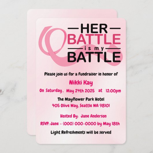 Borstkanker Support Team Pink Ribbon Personalisere Feestdagenkaart (Voorkant / Achterkant)