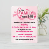 Borstkanker Support Team Pink Ribbon Personalisere Kaart (Staand voorkant)