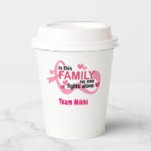 Borstkanker Support Team Pink Ribbon Personalisere Papieren Bekers (Voorkant)