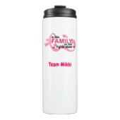 Borstkanker Support Team Pink Ribbon Personalisere Thermosbeker (Voorkant)