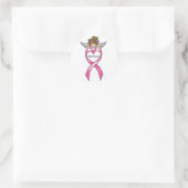 Borstkanker "Survivor" Angel Ronde Sticker (Tas)