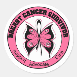 Borstkanker Survivor Butterfly Ronde Sticker