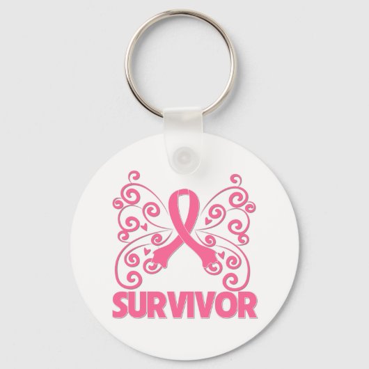 Borstkanker Survivor Butterfly Sleutelhanger (Voorkant)