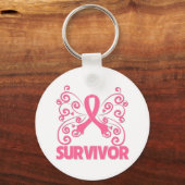 Borstkanker Survivor Butterfly Sleutelhanger (Voorkant)