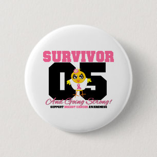 Borstkanker Survivor Chick 05 jaar Ronde Button 5,7 Cm
