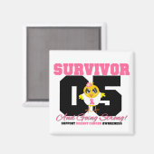 Borstkanker Survivor Chick 5 jaar Magneet (Voorkant / Achterkant)