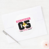 Borstkanker Survivor Chick 5 jaar Ronde Sticker (Envelop)