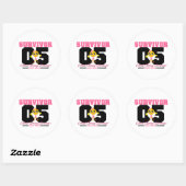 Borstkanker Survivor Chick 5 jaar Ronde Sticker (Vel)