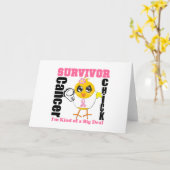 Borstkanker Survivor Chick Kaart (Gele Bloem)