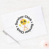 Borstkanker Survivor Chick Ronde Sticker (Envelop)