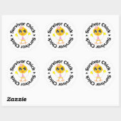 Borstkanker Survivor Chick Ronde Sticker (Vel)