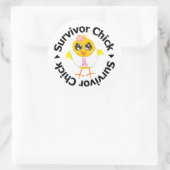Borstkanker Survivor Chick Ronde Sticker (Tas)