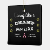  borstkanker Survivor gele sterren Keramisch Ornament (Links)