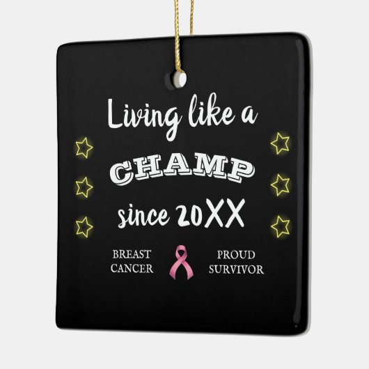  borstkanker Survivor gele sterren Keramisch Ornament (Links)