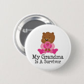Borstkanker Survivor Grandma Ronde Button 5,7 Cm (Voorkant /achterkant)