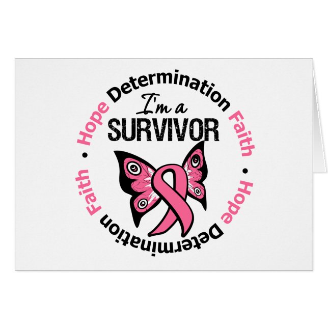 Borstkanker Survivor Hope Determination Faith (Voorkant Horizontaal)