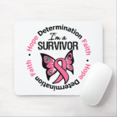 Borstkanker Survivor Hope Determination Faith Muismat (Met muis)