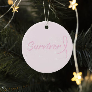 Borstkanker Survivor-kerstversiering Keramisch Ornament