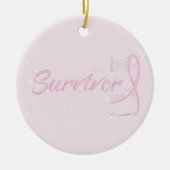 Borstkanker Survivor-kerstversiering Keramisch Ornament (Voorkant)
