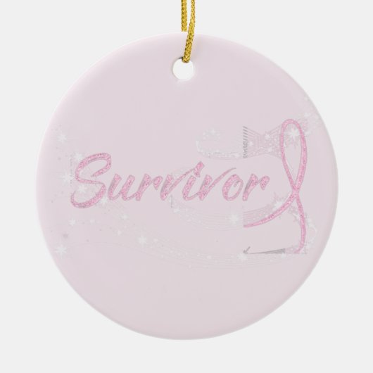 Borstkanker Survivor-kerstversiering Keramisch Ornament (Voorkant)