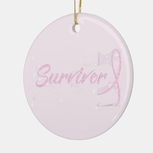 Borstkanker Survivor-kerstversiering Keramisch Ornament (Links)