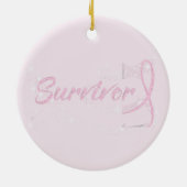 Borstkanker Survivor-kerstversiering Keramisch Ornament (Achterkant)