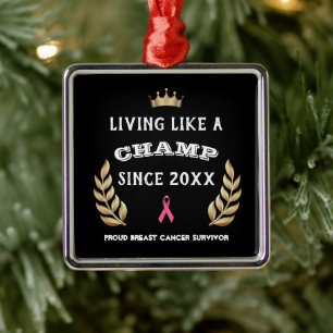  borstkanker Survivor laurel bladeren Metalen Ornament