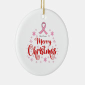 Borstkanker Survivor Merry Kerstmis Keramisch Ornament (Rechts)