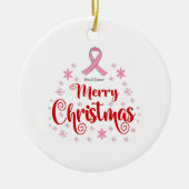 Borstkanker Survivor Merry Kerstmis Keramisch Ornament (Voorkant)