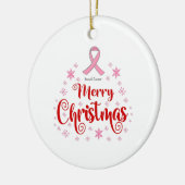 Borstkanker Survivor Merry Kerstmis Keramisch Ornament (Links)