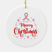 Borstkanker Survivor Merry Kerstmis Keramisch Ornament (Achterkant)