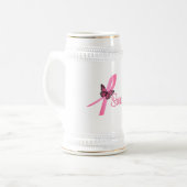 Borstkanker Survivor Ribbon Bierpul (Voorkant links)