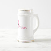 Borstkanker Survivor Ribbon Bierpul (Voorkant rechts)