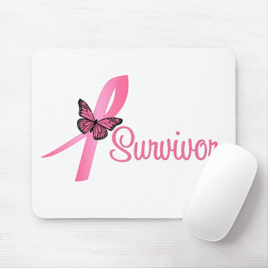 Borstkanker Survivor Ribbon Muismat (Met muis)