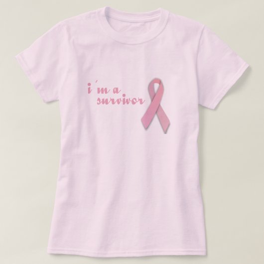Borstkanker Survivor Ribbon T-shirt (Design voorkant)