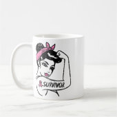 Borstkanker Survivor Rosie Riveter Pink Awarenes Koffiemok (Links)
