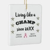  borstkanker Survivor Silsterren Keramisch Ornament (Rechts)