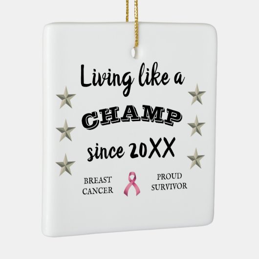  borstkanker Survivor Silsterren Keramisch Ornament (Rechts)
