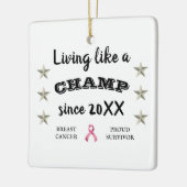 borstkanker Survivor Silsterren Keramisch Ornament (Links)