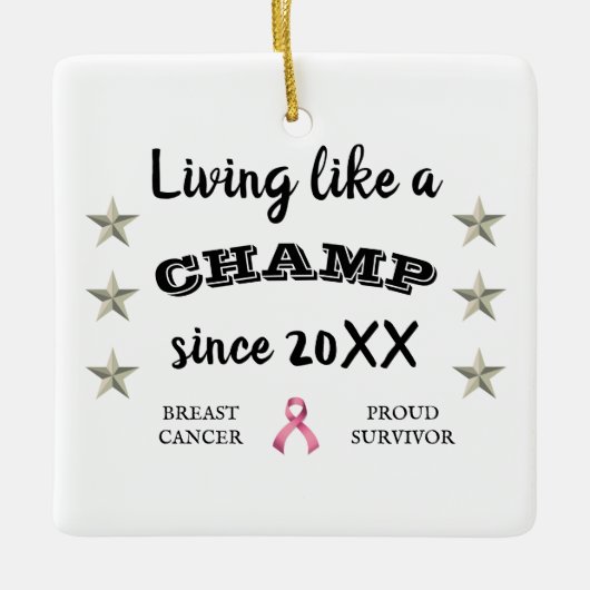  borstkanker Survivor Silsterren Keramisch Ornament (Voorkant)