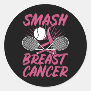 Borstkanker Tennis LL Racket Roze Lint Mammogr Ronde Sticker
